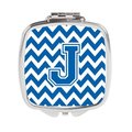 Carolines Treasures Letter J Chevron Blue and White Compact Mirror CJ1056-JSCM